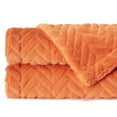 thumbnail image 3 of Chanasya Soft Faux Fur Embossed Throw Blanket - Solid Color Fuzzy Double Layered Super Soft Cozy Plush Elegant Throw - for Bed Couch and Living Room Décor (50x65 Inches) Burnt Orange Blanket, 3 of 3