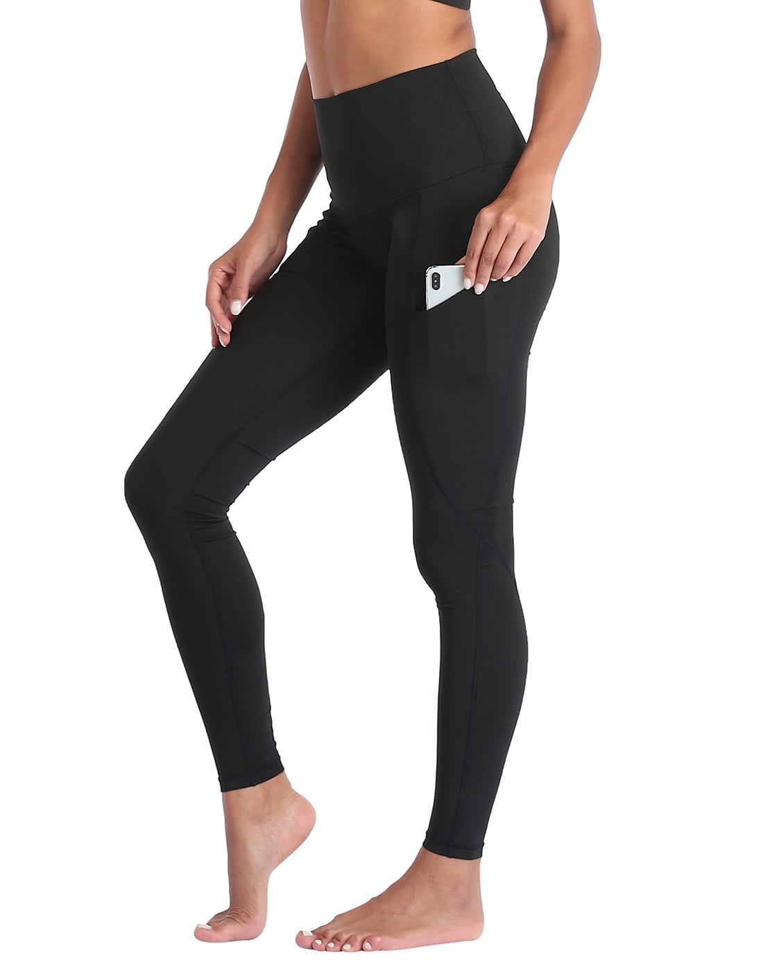 Womens Large 14/16 yoga fitness leggings black/lilac zipped pocket & tie waist 