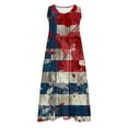 thumbnail image 5 of Yghzkop Womens 4th of July Printed Sundress Stars Stripes A-Line Summer Mide Dress Sleeveless Crewneck Pleated Beach Long Dress with Pocket Loose Fit Party Vacation Dresses, 5 of 5
