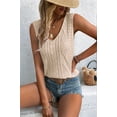 thumbnail image 6 of Women Sleeveless Tank Tops Cable Knit Sweater Vests V Neck Casual Clothes SummerTrendy Outfits 2025 Apricot S, 6 of 7