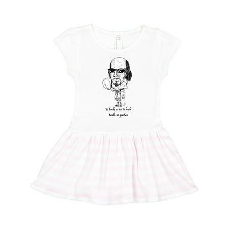 

Inktastic To Beach or not to beach.Beach no question Shakespeare bobble Gift Toddler Girl Dress