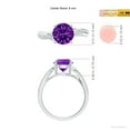 thumbnail image 4 of ANGARA Natural Round 1.8 ct Amethyst Twisted Diamond Shank Ring in 14K White Gold for Women (Size-8mm) | February Birthstone, Birthday, Anniversary, Jewelry Gift for Women | Natural Amethyst Ring, 4 of 8