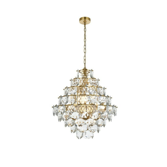 Elegant Lighting Adaline 24 Inch Chandelier In Satin Gold