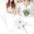 thumbnail image 3 of Fleur de Poignet Blanche, Design Ruban Couleur Vive, Finition Fine, Corsage de Poignet Réutilisable pour Mariages, Fêtes Dansantes, 3 of 8