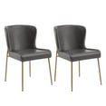 thumbnail image 3 of CHITA Modern Dining Chairs Set of 2,Upholstered Mid Century Faux Leather Dining Chair with Metal Legs for Kitchen Dining Room, Retro Gray, 3 of 11