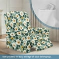 thumbnail image 3 of Xoenoiee White Flower Pattern Recliner Slipcovers with Arms 4 Pieces Lazyboy Recliner Chair Cover Non Slip Recliner Slip Covers for Recliner Chair with Pockets Furniture Protector for Living Room, 3 of 7