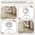thumbnail image 6 of UBesGoo Comfy Office Chair with Wheels, Cute Rolling Vanity Makeup Chair, Adjustable Linen Fabric Task Chair for Makeup Room, Light Gray, 6 of 9