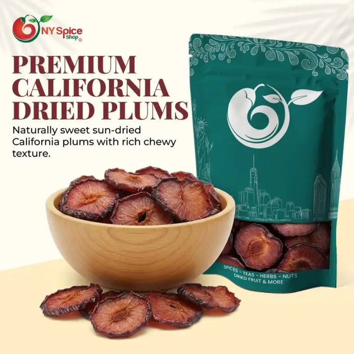 NY SPICE SHOP Dried Red Plums - 3 Pound - Sweet California Sun Dried Plums - Sweetened Red Plums - Dried Plum Halves - Soft Red Plum Pieces