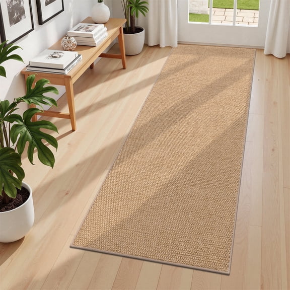 Enyhom 2'x6' Runner Rug for Hallway, Washable Non Slip Kitchen Runner Rugs for Entryway, Laundry Room, Brown