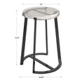 thumbnail image 6 of Weston Home Narvik Round End Table with Stainless Steel Glass Top Table, Grey Finish, 6 of 6