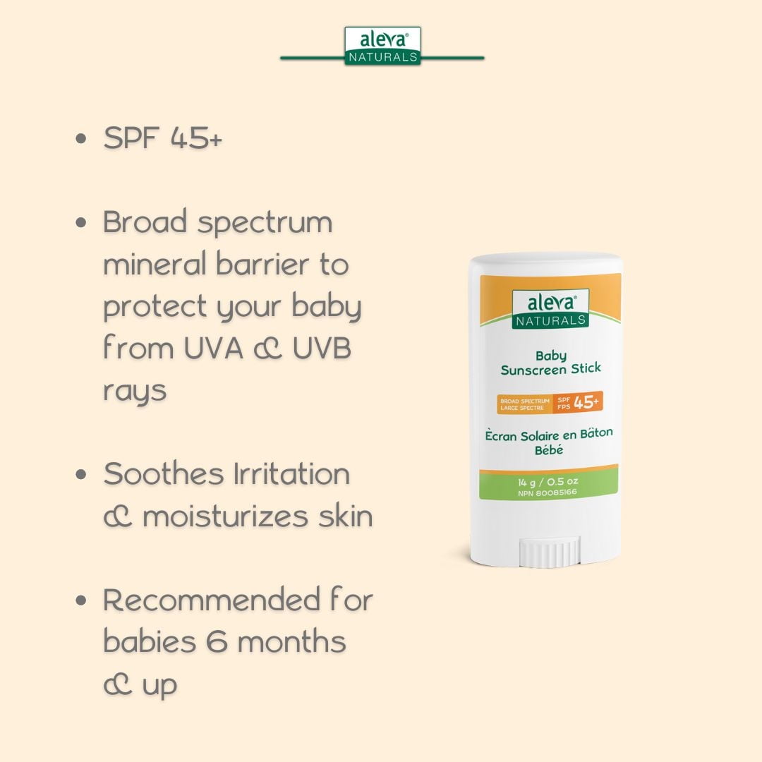 Aleva Naturals écran solaire en bâton bébé FPS 45+ 14g