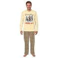 thumbnail image 3 of Festive Western Cowboy Christmas Pajamas, "Wrangling Christmas Cheer" Print, Beige Long Sleeve Shirt Plaid Pants Cotton Blend 2 Piece, 3 of 7