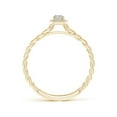 thumbnail image 2 of ANGARA Natural Diamond Halo Twisted Shank Engagement Ring in 14K Yellow Gold for Women (Size-5x3mm| Color-K| Clarity-I3) | April Birthstone, Anniversary, Jewelry Gift for Women | Natural Diamond Ring, 2 of 8