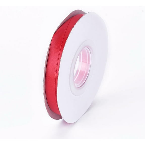 1 Roll Single Face Polyester Satin Ribbon for Gift Packing Party Decorate Jewelry Accessories Red 3/8 inch(10mm) 20yards(18.288m)