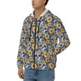 thumbnail image 3 of Vsdgher Skull daisy yellow blue Mens Hoodies Zip Hoodie, Hoodies for Men, Zip-up Hooded Sweatshirt-Large, 3 of 5