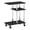 Black, variant on Pemberly Row U-shape Sofa Side Table with Casters Stainless Steel Tubes