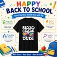 thumbnail image 3 of MAWOTEA 1ST-6TH Grade Dude Shirt for Kids,Back to School Graphic T-shirt, Colorful Sunglasses Short Sleeve 100% Cotton Tee for Boys and Girls, Size 3-13Years, 3 of 5