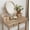 Gold, variant on Blue Wooden Makeup Vanity Table with Stool and Adjustable Mirror for Small Bedroom, 3 Drawer Storage Desk Set