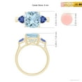 thumbnail image 5 of ANGARA Natural Cushion 2.7 ct Aquamarine & Trillion Tanzanite 3 Stone Ring in 14K Yellow Gold for Women (Size-9mm) | March Birthstone, Anniversary, Jewelry Gift for Women | Natural Aquamarine Ring, 5 of 10