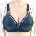 thumbnail image 3 of Bigersell Bras for Women Push up Bandeau Sports Bra Girls Bras Full-Figure Bra Style B88 Plus Size Bras for Women No Underwire Bra Feature Wireless Bralette Hook & Eye Bra Closure , Navy M, 3 of 3