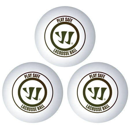 Warrior Lacrosse 3pk PlaySafe Balls - White - Rubber Recreational and Training Balls in Mesh Bag