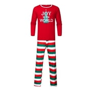 Family Matching Christmas Looking Outfit Clothes Stripes Letter Printing Family Pajamas Set Outfits Clothing Set