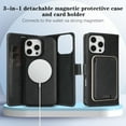 thumbnail image 2 of Allytechgroup 3 In 1 Magnetic iPhone 14 Case with Detachable Wallet & Card Holder, Compatible with Mag-safe PU Leather Folio Cover RFID Protection Phone Case for Apple iPhone 14,Black, 2 of 7
