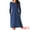 Deep Blue, variant on DARING DIVA Crew Neck Long Midi Sleeve Dress with Pockets S Deep Blue