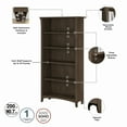 thumbnail image 3 of Bush Furniture Salinas Tall 5 Shelf Bookcase, Set of 2, Ash Brown, 3 of 7