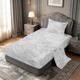 thumbnail image 2 of meiyoeat Silver Swirl Striped Twin Sheets,Modern Minimalist Artwork Bedding For Girls,3pcs1 Flat Sheet, 1 Fitted Sheet and 1 Pillowcase, 2 of 6