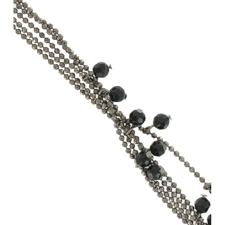 Premier Designs Layered Gunmetal Tone Ball Chain Black Premier Designs Layered Gunmetal Tone Ball Chain Black