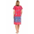 thumbnail image 4 of Dream8teen Women's Short Sleeve Muumuu Lounger Dress 9004 Fuchsia Turquoise 3X-Large, 4 of 5