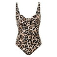 thumbnail image 6 of One Piece Swimsuit Women Full Leopard Print U Neckline Monokini Summer Pool Party Beachwear Womens Plus Size Swimsuit Brown L, 6 of 8