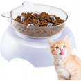 thumbnail image 3 of Anti Glutton Cat Bowl, Transparent, Adjustable Simple Bowl, with Raised Support, Water and Food, Prevent Neck Injury, 3 of 5