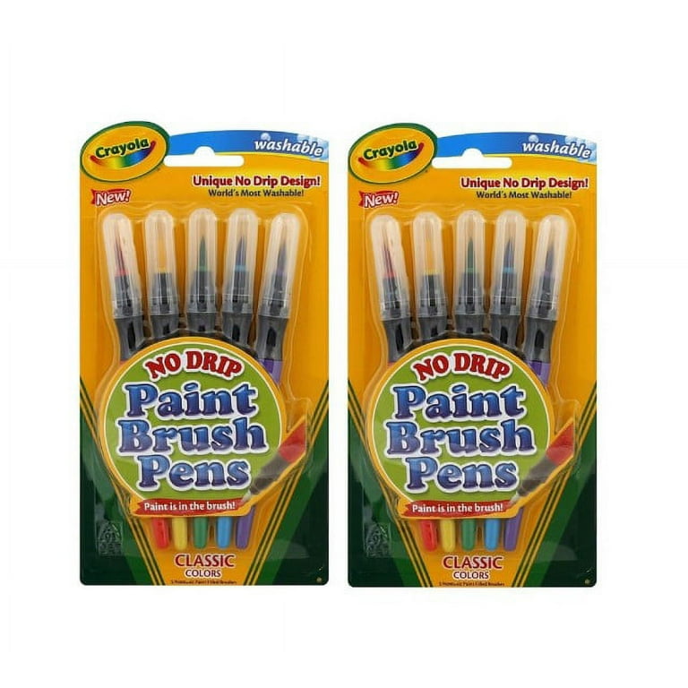  Crayola Washable No Drip Paint Brush Pens, Paint Set for Kids,  5 ct : Toys & Games