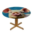 thumbnail image 3 of Orinice Pig Theme Round Table Cover Stain Resistant Washable Indoor Outdoor Tablecloth Kitchen Dining Wedding Parties 100% Polyester Fiber 31-35, 3 of 8