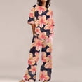 thumbnail image 2 of Summer Outfits For Women 2 Cotton Linen Set Oversized T Shirts Straight Leg Pant Plus Size Tracksuit, 2 of 5