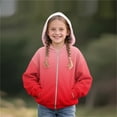 thumbnail image 5 of Atogsazn Kids Girl Fleece Lined Sweatshirt Children Casual Gradient Full Zip Long Sleeve Sweatshirts Clothing 02-Watermelon Red 7-8 Years Fashion, 5 of 5
