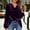 Purple, variant on Women's Velvet Blouses Elegant Cowl Neck Stretchy Slimming Shirts Trendy Evening Holiday Party Tops Plus Sized Blouses Dressy Casual Long Sleeve Shirts Tunic Tops Baisc Tee Shirts Black L