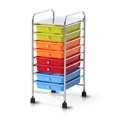 thumbnail image 1 of Furinno WS17186RB Wayar 8-Drawer Trolley,Rainbow, 1 of 3