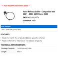 thumbnail image 2 of Hood Release Cable - Compatible with 2001 - 2006 GMC Sierra 3500 2002 2003 2004 2005, 2 of 2