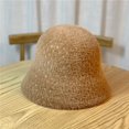 thumbnail image 3 of CoCopeaunts Solid Color Bucket Hat Soft Mink Hair Fisherman Hat for Women Versatil Outdoor Basin Hat for Girl Winter Daily Wear, 3 of 8
