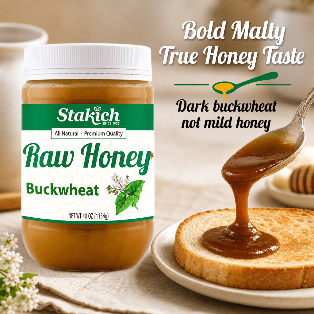Stakich Buckwheat Raw Honey - Antioxidant - 40 oz