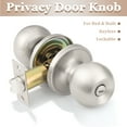 thumbnail image 2 of knobelite (10 Packs) Bed / Bath Room Round Door Knob, Privacy Function for Bathroom / Bedroom, Interior Door Door Lock Handle Satin Nickel Finish, Keyless Door Handles Locks, 2 of 6
