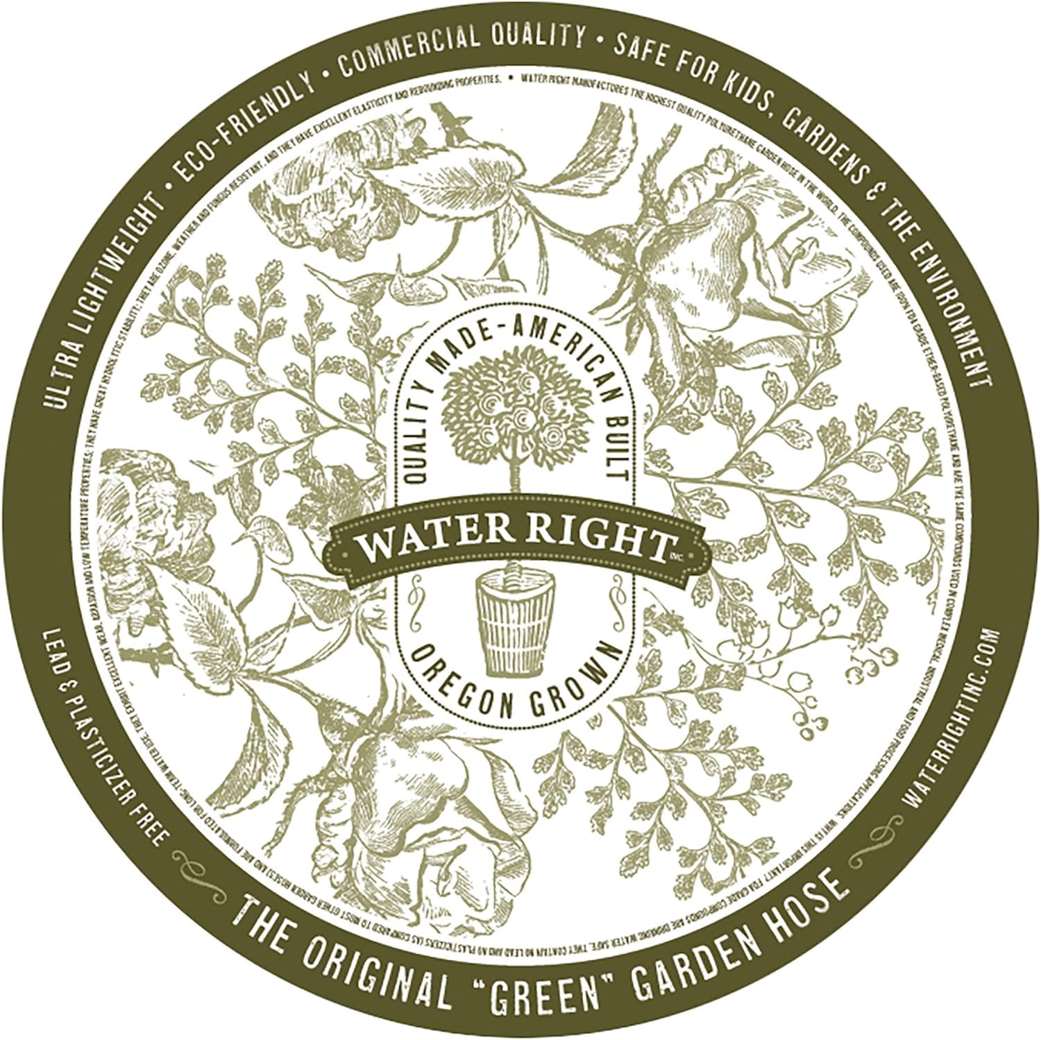 Water Right 700 Series (1/2") Soaker Hose, Drinking Water Safe, 25-Foot, Lead-Free Brass Fittings, Bristle Grass