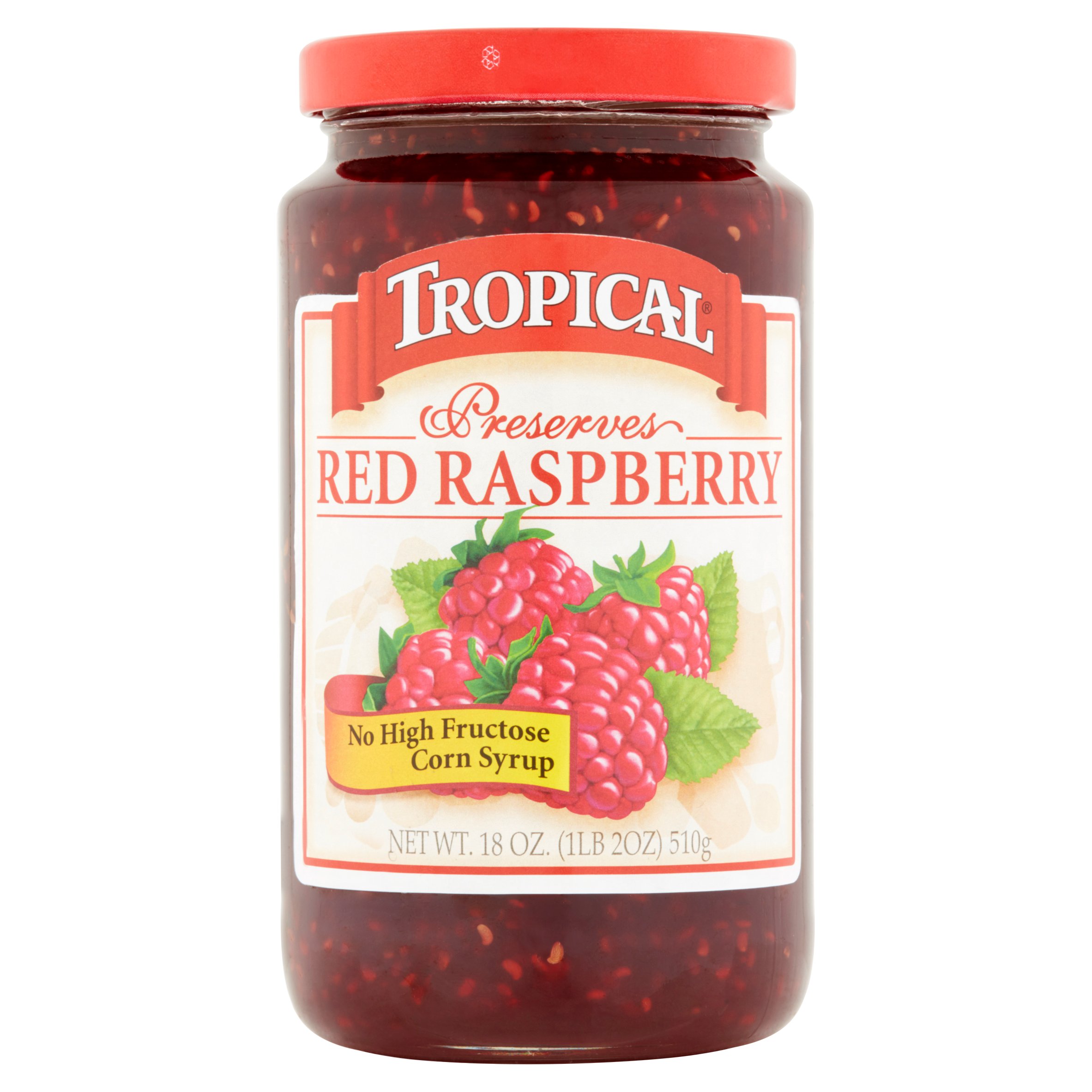 Tropical Red Raspberry Preserves, 18 oz