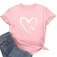 thumbnail image 6 of Neewe Women's T Shirts Short Sleeve Tees Heart Graphic Loose Summer Tops, 6 of 7