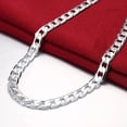 thumbnail image 2 of Collar de plata de ley 925 para hombres y mujeres, cadena clásica de 6MM de 16/18/20/22/24 pulgadas, joyería de lujo, regalos de boda y Navidad, 2 of 2
