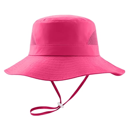 Baby Sun Hat with Neck Flap UPF 50+ Adjusta Baby Boys Girls Summer Beach Hat for Traveling Swim Hat(1-3 Years,Hot Pink)