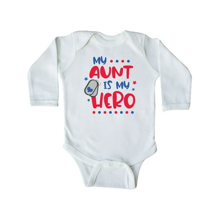 

Inktastic Memorial Day My Aunt is My Hero Gift Baby Boy or Baby Girl Long Sleeve Bodysuit